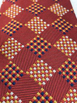 Mens Multicolor Geo Silk Embroidered Adjustable Designer Tie T-0528661-A alternative image