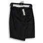 NWT Womens Black Asymmetrical Hem Back Zip Wrap Skirt Size Small image number 1