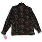 NWT Womens Blue Brown Floral Long Sleeve Spread Collar Button-Up Shirt Sz L image number 3