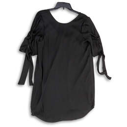 Womens Black Short Sleeve Scoop Neck Pullover Blouse Top Size Medium alternative image