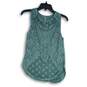 Free People Womens Green Mesh Lace Burnout Sleeveless Tank Top Size XS image number 1