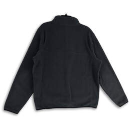 Mens Gray Mock Neck Long Sleeve Snap Front Fleece Jacket Size X-Large alternative image