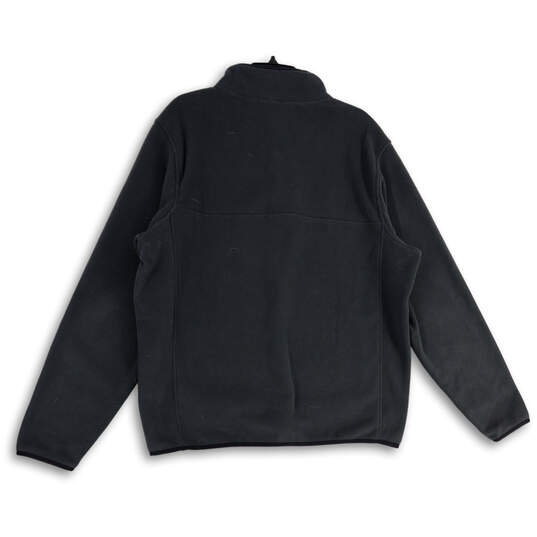 Mens Gray Mock Neck Long Sleeve Snap Front Fleece Jacket Size X-Large image number 2