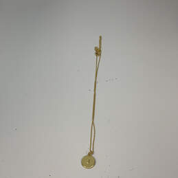 Designer Kate Spade Gold-Tone Link Chain Round Shape Pendant Necklace