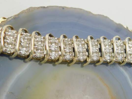 10K Two Tone Gold 3.22 CTTW Diamond Tennis Bracelet 14.6g image number 7