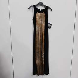 NWT Womens Black Gold Zip Sleeveless Crocodile Print Midi Dress Size 6 alternative image