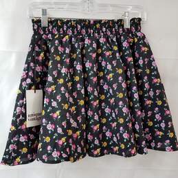 Unique Vintage Black Ditsy Floral Mini Skirt Size 4 NWT alternative image