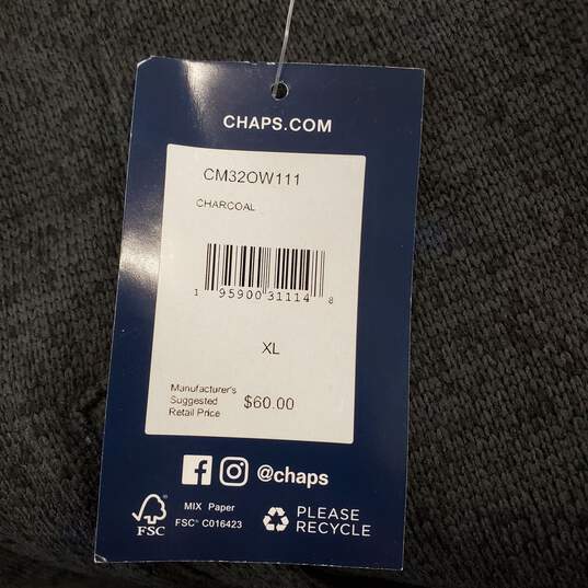 Chaps Men Charcoal Fleece Vest XL NWT image number 6