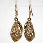 Rustic 925 Smoky Quartz Station Necklace Scroll Drop Earrings & Leaves Band Ring image number 4