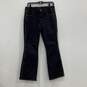 Womens Blue Diamond Stripes Dark Wash Stretch Denim Bootcut Leg Jeans Size 10P image number 1
