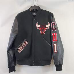 NBA Men Black Chicago Bulls Varsity Jacket