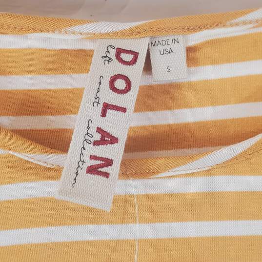 Dolan Anthropologie Women Gold Striped Dress S NWT image number 3