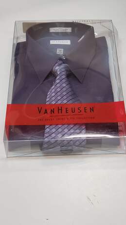 Van Heusen Men Plum Button Up and Tie Set XXL NWT alternative image