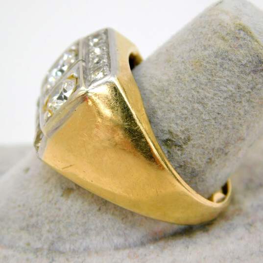 Men's Vintage 14K Yellow Gold 1.45 CTTW Round Diamond Ring 9.8g image number 4