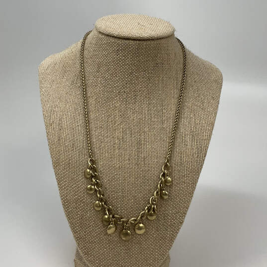 Designer Lucky Brand Gold-Tone Lobster Clasp Barrel Link Chain Necklace image number 1