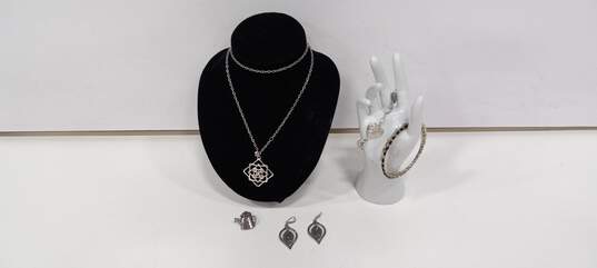 6 pc Assorted Silver Costume Jewelry Collection image number 1