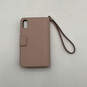 Womens Pink Leather Phone Case Card Slots Zip Around Wristlet Wallet image number 2
