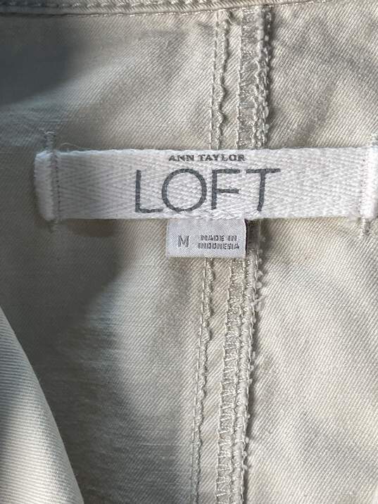 LOFT Womens Tan Tab Sleeve Jacket Size M image number 3