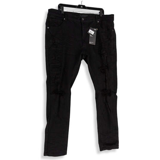 NWT Mens Black Denim Dark Wash Straight Leg Jeans Size 42x32 image number 1