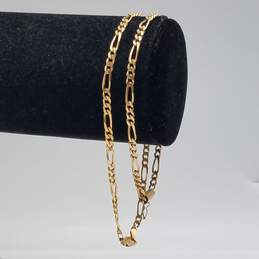 14k Gold 3mm Figaro Chain Bracelet &Anklet Bundle 2cs 9.8g