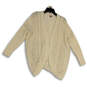 Womens Beige Knitted Long Sleeve Open Front Cardigan Sweater Size Medium image number 1