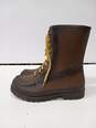 Steel Shank Men's Brown Rubber Mid Calf Lace Up Boots Size 9 image number 2