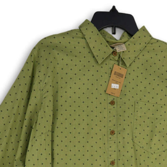 NWT Womens Green Printed Spread Collar Long Sleeve Button-Up Shirt Size XXL image number 3