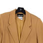 Womens Tan Pockets Long Sleeve Notch Lapel Single Breasted Blazer Size 10 image number 3