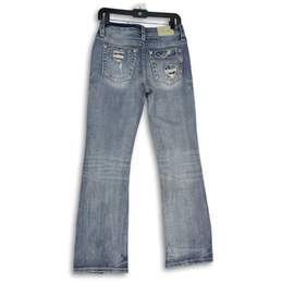 Womens Light Blue Denim Distressed 5-Pocket Design  Straight Leg Jeans Size 27 alternative image