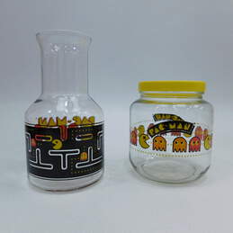 Vntg Pac Man Jar w/ Lid & Mugs Cup Drinking Glasses w/ Carafe Pitcher alternative image