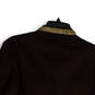 NWT Womens Brown Gold Accents Long Sleeve Button Front Jacket Size 12 image number 3