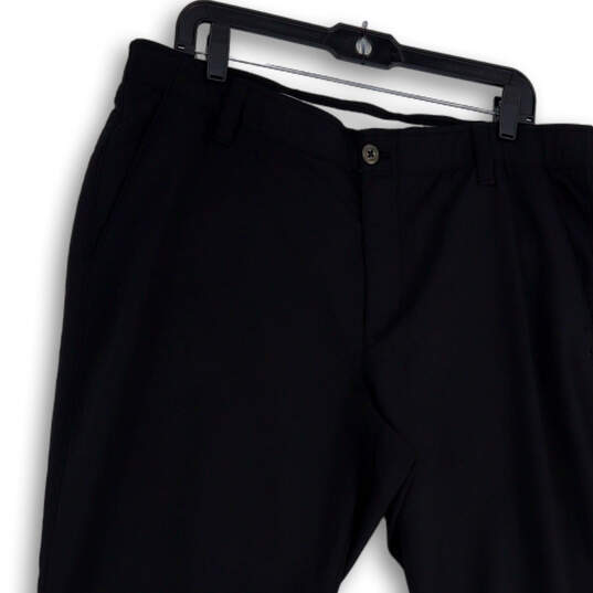 Mens Black Flat Front Slash Pocket Straight Leg Chino Pants Size 40/32 image number 3