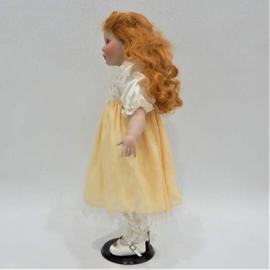 Seymour Mann Maud Humphrey Large Porcelain Doll W/ Stand & Tag image number 4