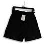NWT Womens Black Pleated Elastic Waist Poplin Ruffled Bermuda Shorts Size M image number 1