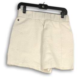 NWT Zella Womens White Elastic Waist Slash Pocket Pull On Mom Shorts Size Small alternative image