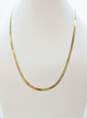 14K Gold Reversible Etched & Smooth Wide Herringbone Chain Necklace 7.4g image number 2