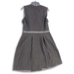 NWT Womens Black Round Neck Sleeveless Full-Zip Fit & Flare Dress Size 14 alternative image