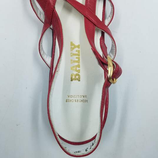Bally Ankle Strap Sandal Women's Sz.39 Red image number 8