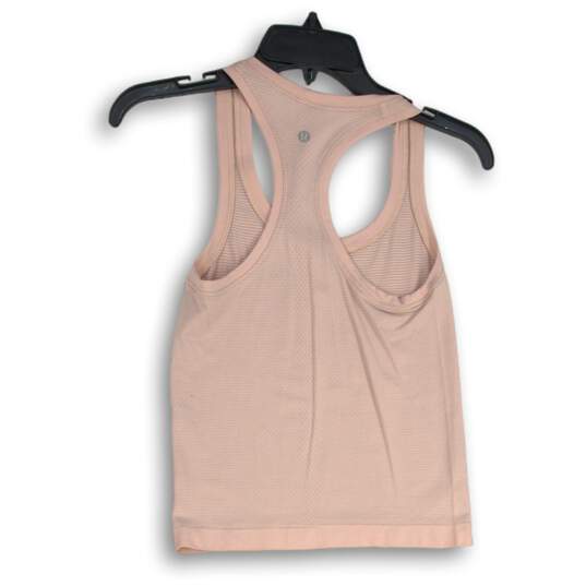 Womens Pink Sleeveless Racerback Strap Pullover Activewear Tank Top Size 2 image number 2
