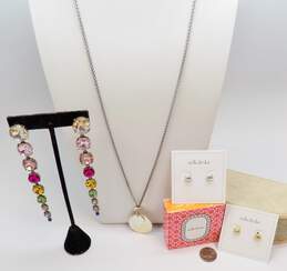 Stella & Dot Lucky Brand & Baublebar Colorful Twotone Designer Earrings & Necklace alternative image