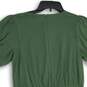 LOFT Womens Green Keyhole Neck Short Sleeve Back Zip Fit & Flare Dress Size 2 image number 4