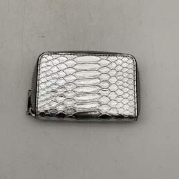 Victoria's Secret Womens Silver Animal Skin Inner Compartment Zip-Around Wallet alternative image