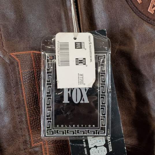 Bare Fox Vintage Men's Brown Leather Jacket SZ 2XL NWT image number 10