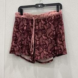 Lucky Brand Womens Pink Red Paisley Drawstring Mom Shorts Size Small