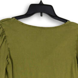 Womens Green Long Sleeve V-Neck Pullover Blouse Top Size Small alternative image