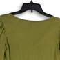 Womens Green Long Sleeve V-Neck Pullover Blouse Top Size Small image number 2