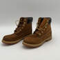 Mens 10360 Brown Leather Round Toe Lace-Up Ankle Work Boots Size 9 M image number 3