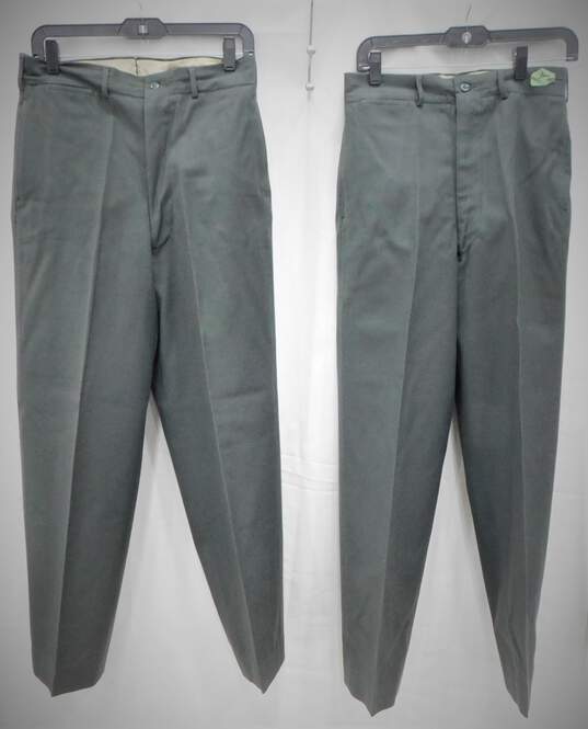 2 Pairs Vintage Vietnam War Era Uniform Dress Pants Size Mens 31W x 34L image number 1