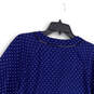 Womens Blue Polka Dot V-Neck 3/4 Sleeve Pullover Blouse Top Size 10-12 image number 1