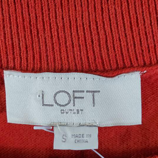 Loft Women Red Sweater S NWT image number 2